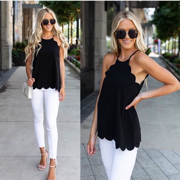 Last one. Red (L) Scalloped tank - Picture 3 of 5